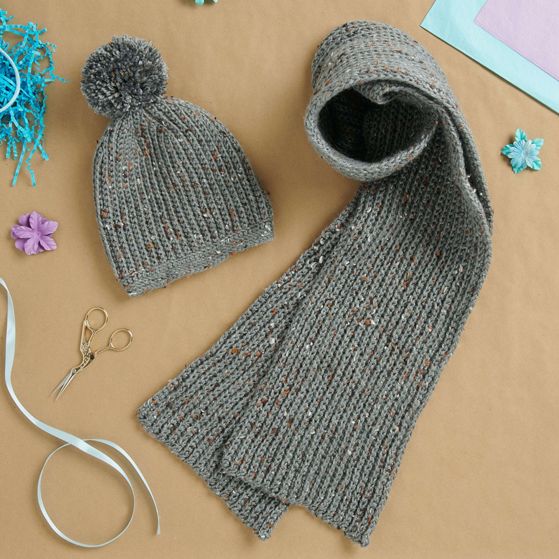 Free Caron Crochet Hat & Scarf Set Pattern