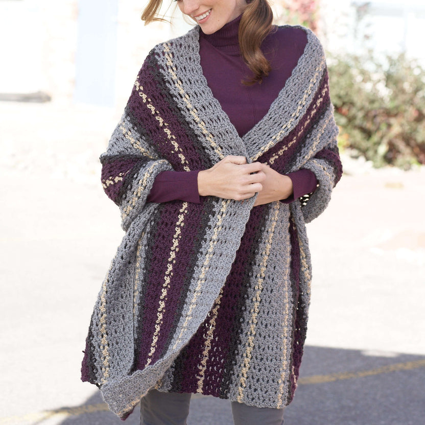 Slipper Pattern Caron Free Easy Caron Afternoon Wrap Crochet Pattern | Yarnspirations