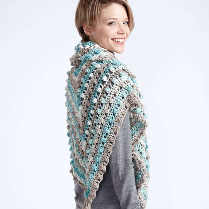 Caron Make a Point Crochet Shawl Crochet Shawl made in Caron Cotton Cakes yarn