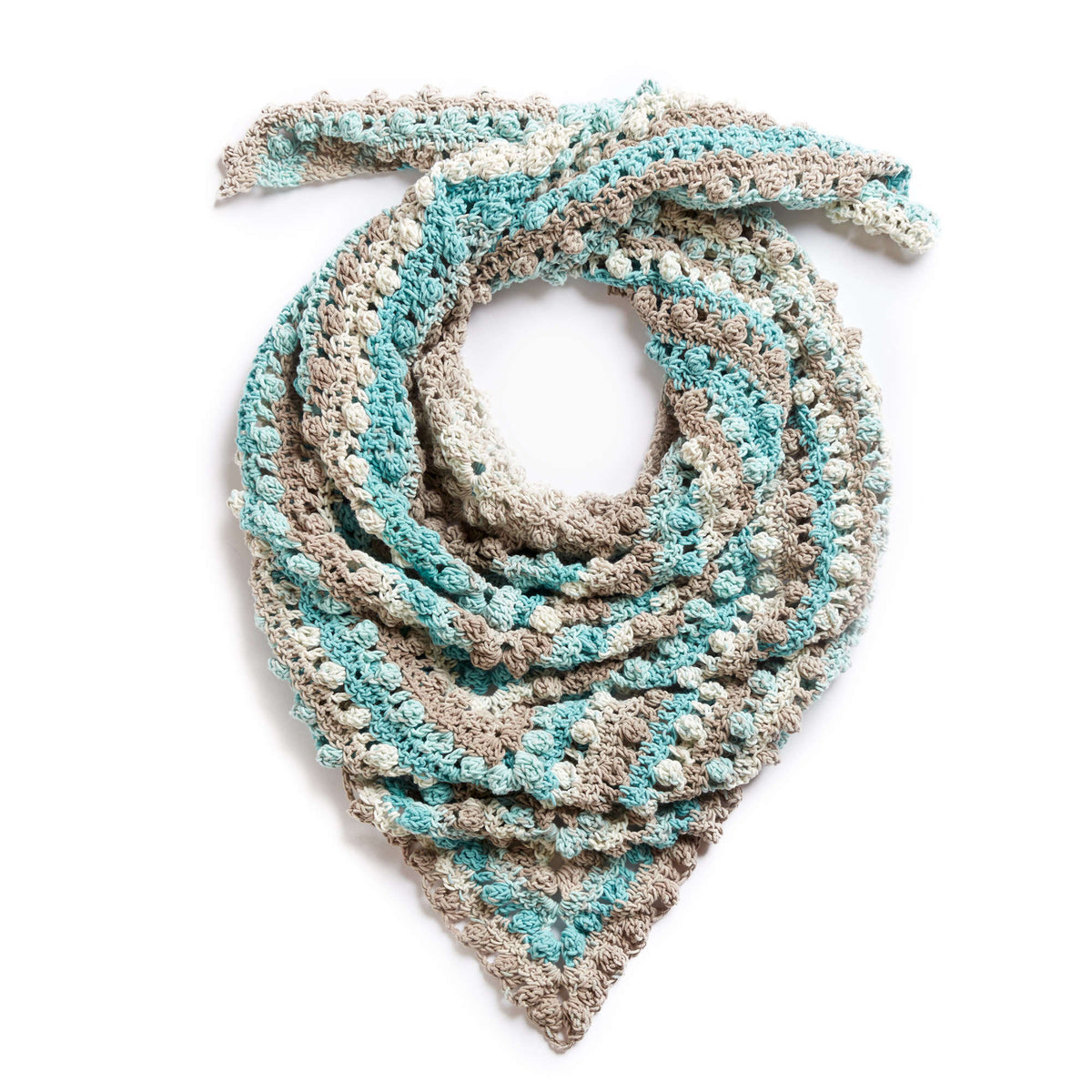 Crochet Shawl made in Caron Cotton Cakes yarn