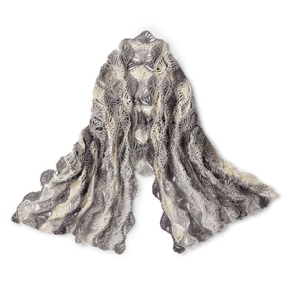 Caron Fan Shells Crochet Shawl Single Size