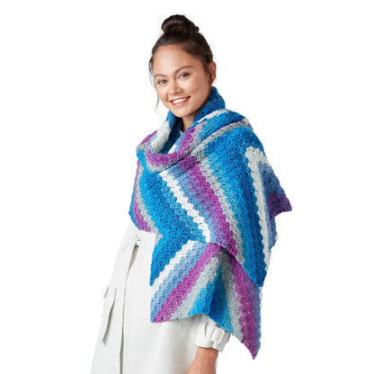 Caron Chevron Strip Crochet Shawl Single Size