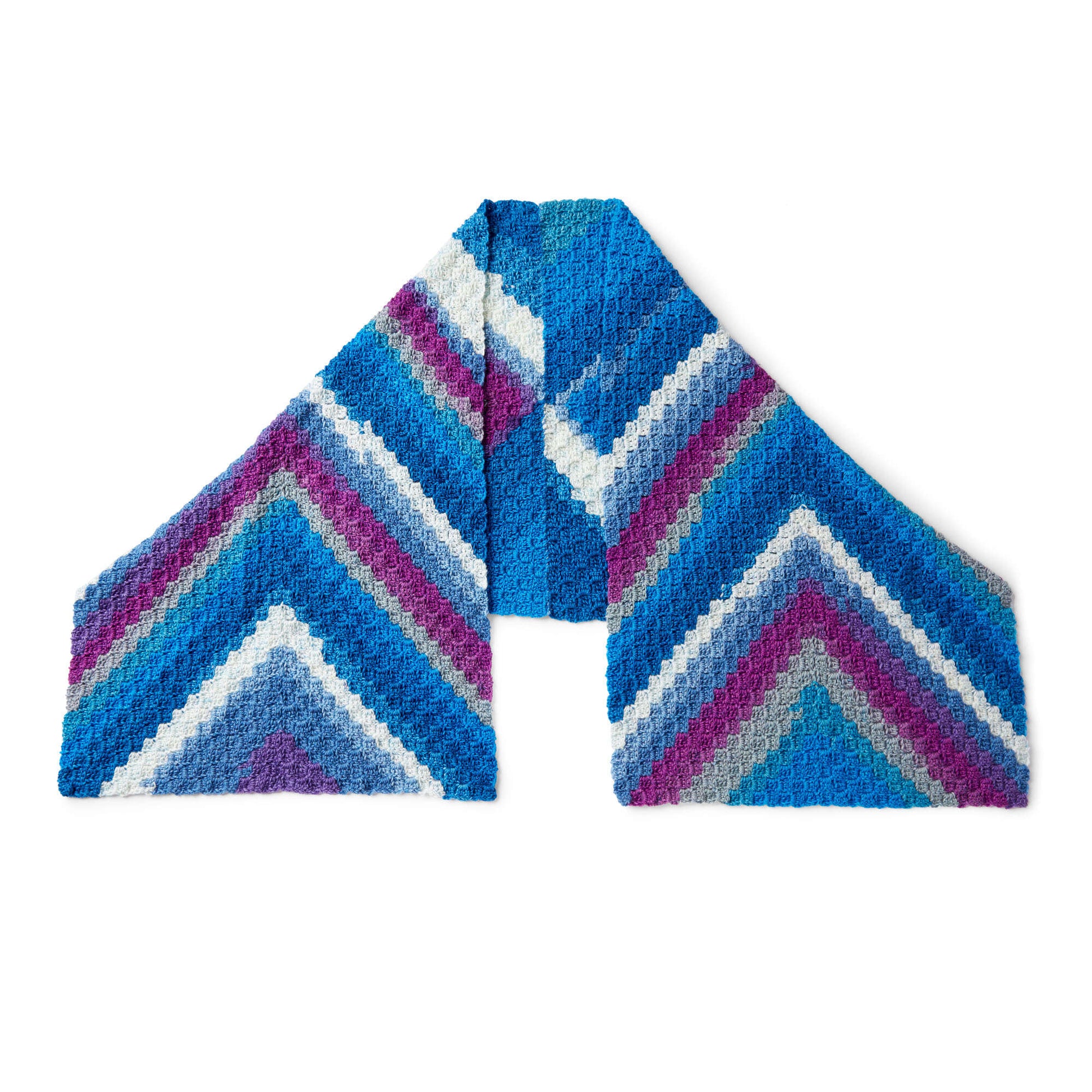 Free Caron Chevron Strip Crochet Shawl Pattern