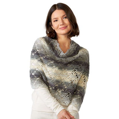 Caron Geometric Grid Crochet Shawl Single Size