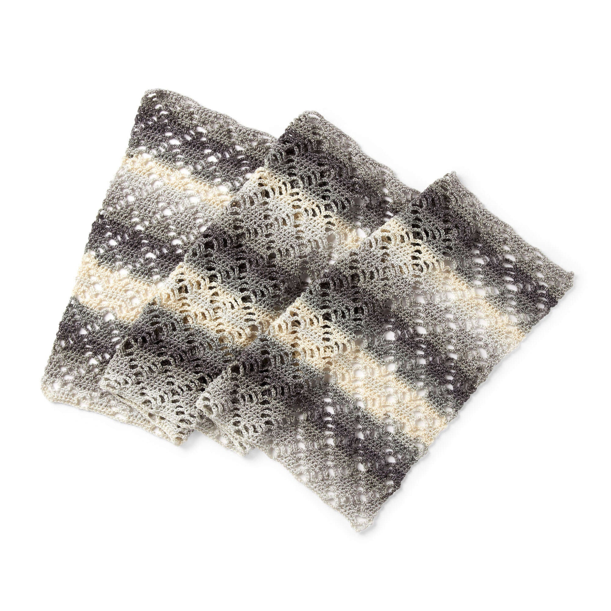 Free Caron Geometric Grid Crochet Shawl Pattern