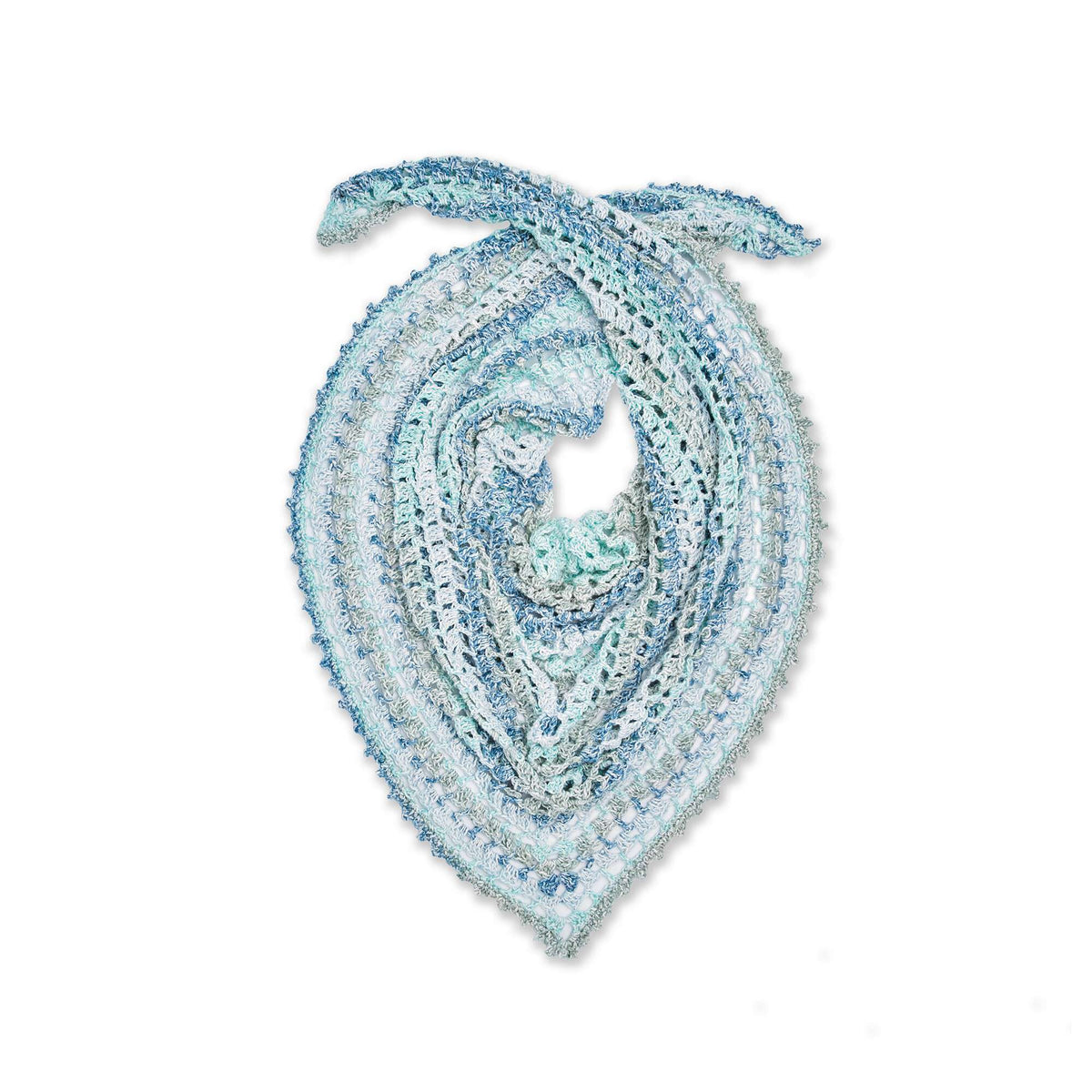 Crochet Shawl made in Caron Cotton Ripple Cakes yarn