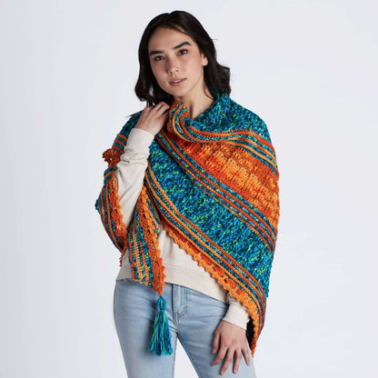 Caron Textured Triangular Crochet Shawl Crochet Shawl made in Caron Simply Soft yarn