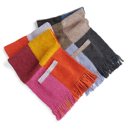 Caron Crochet Color Block Pocket Shawl Crochet Shawl made in Caron Big Donut O'Go yarn