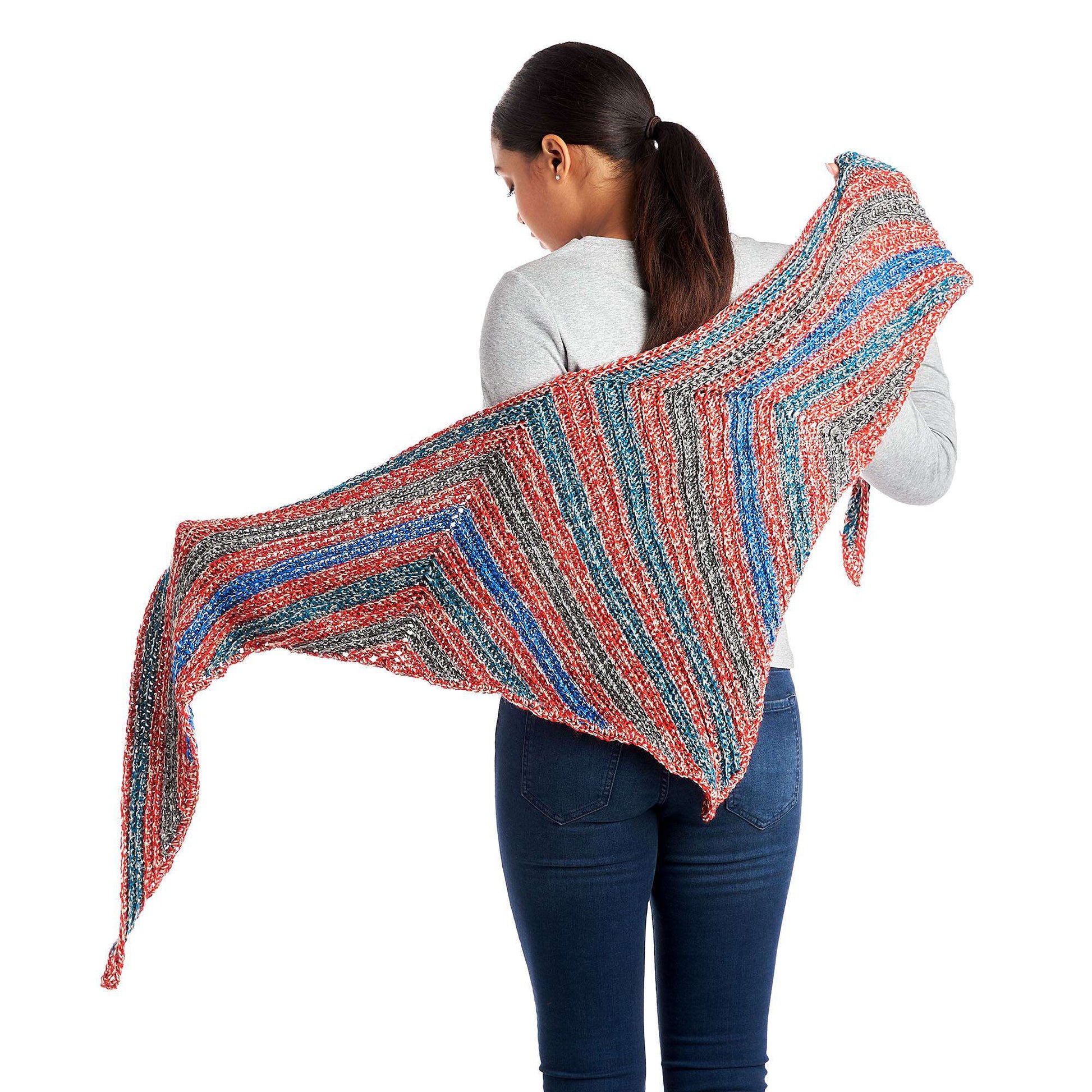 Free Caron Triangular Wings Crochet Shawl Pattern