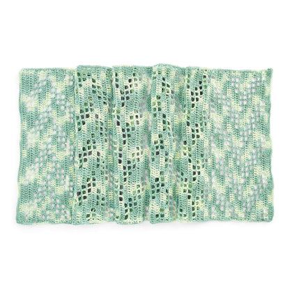 Caron Crochet Filet Zigzag Shawl Single Size