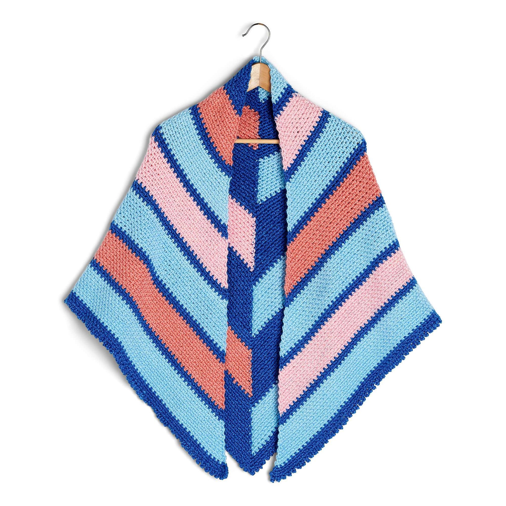 Free Caron Blocks And Stripes Crochet Shawl Pattern