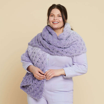 Caron Pretty Flower Crochet Shawl Single Size