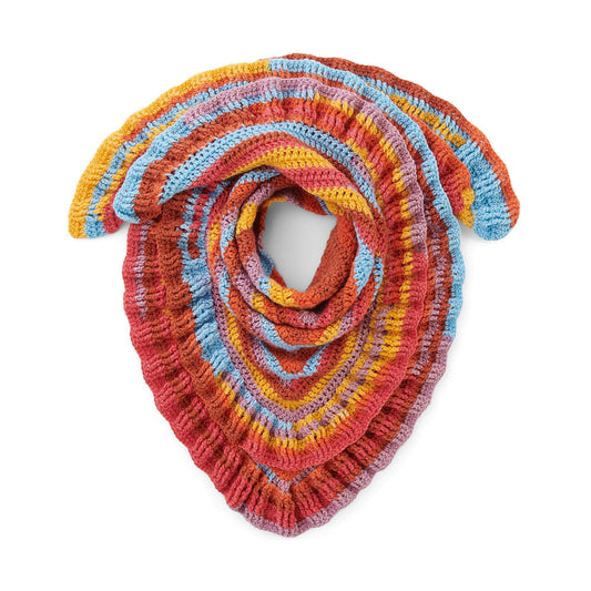 Crochet Shawl made in Caron Cinnamon Swirl yarn