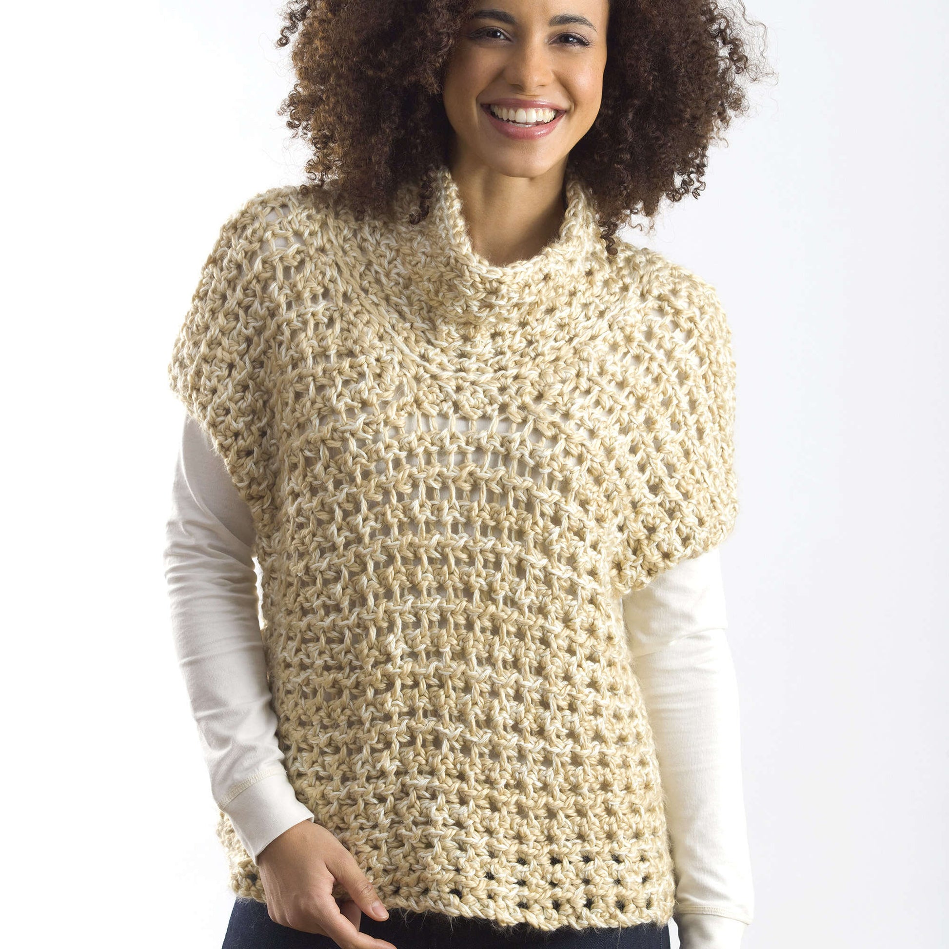 Free Caron Cowl Vest Crochet Pattern