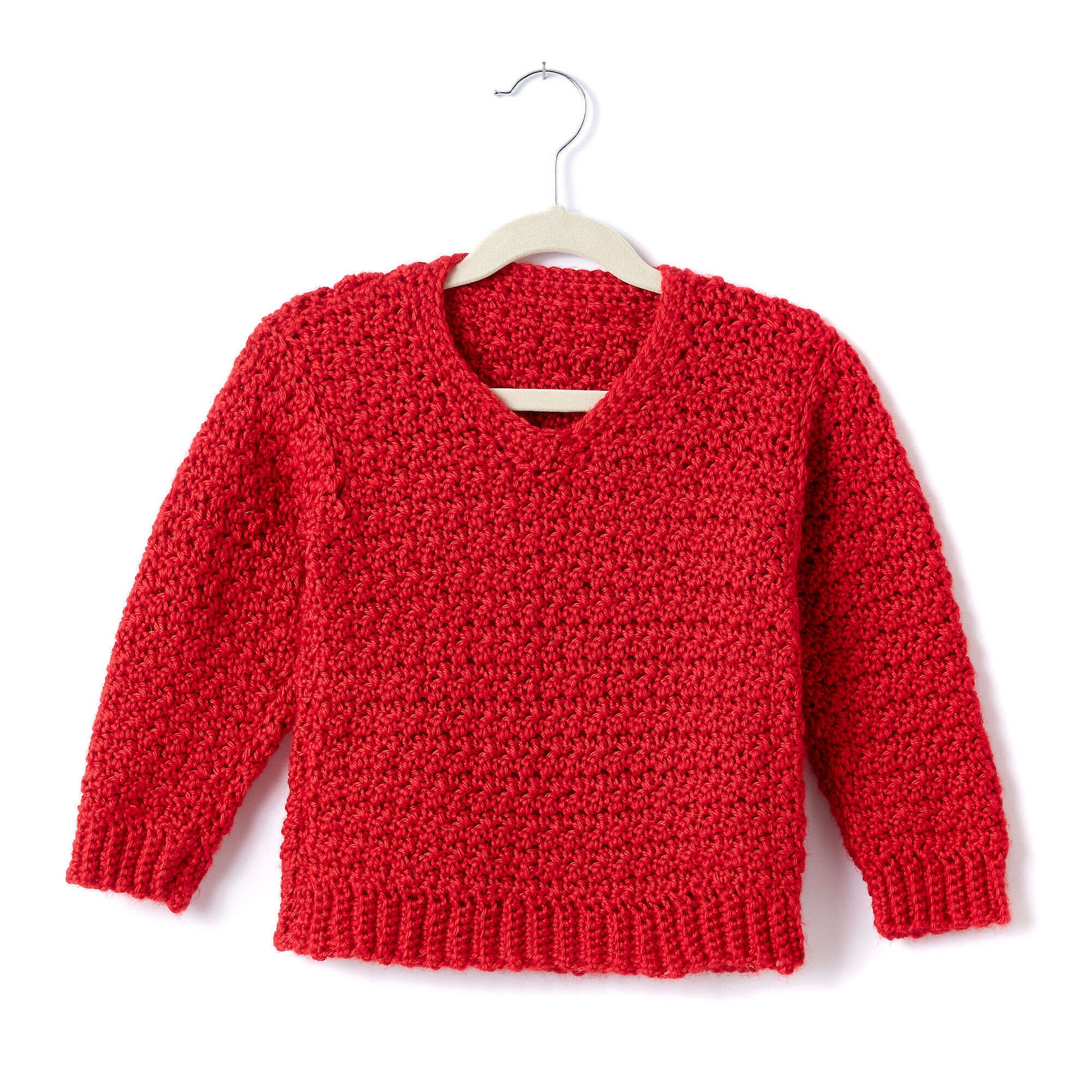 Free Caron Adult Crochet V-Neck Pullover Pattern