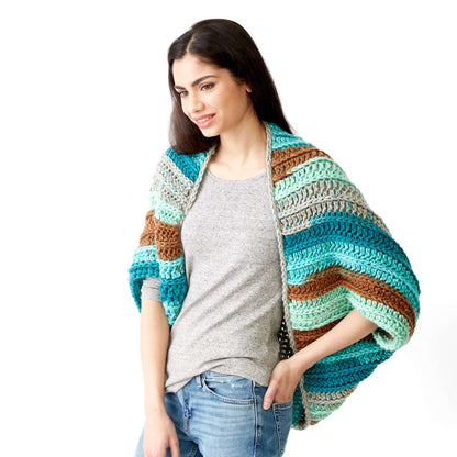 Caron Crochet Blanket Cardigan Single Size