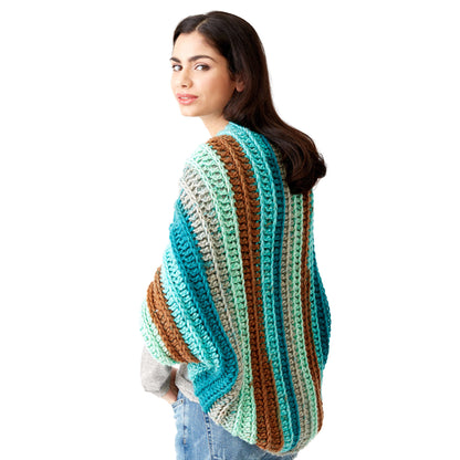 Caron Crochet Blanket Cardigan Single Size