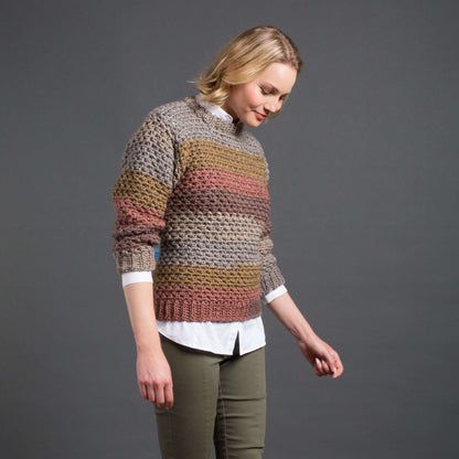 Caron Stepping Stripes Crochet Pullover XL