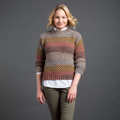 Caron Stepping Stripes Crochet Pullover XL
