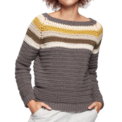 Caron X Pantone Crochet Colorwork Raglan Sweater M