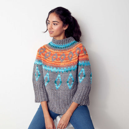 Caron Diamond Days Crochet Swoncho M