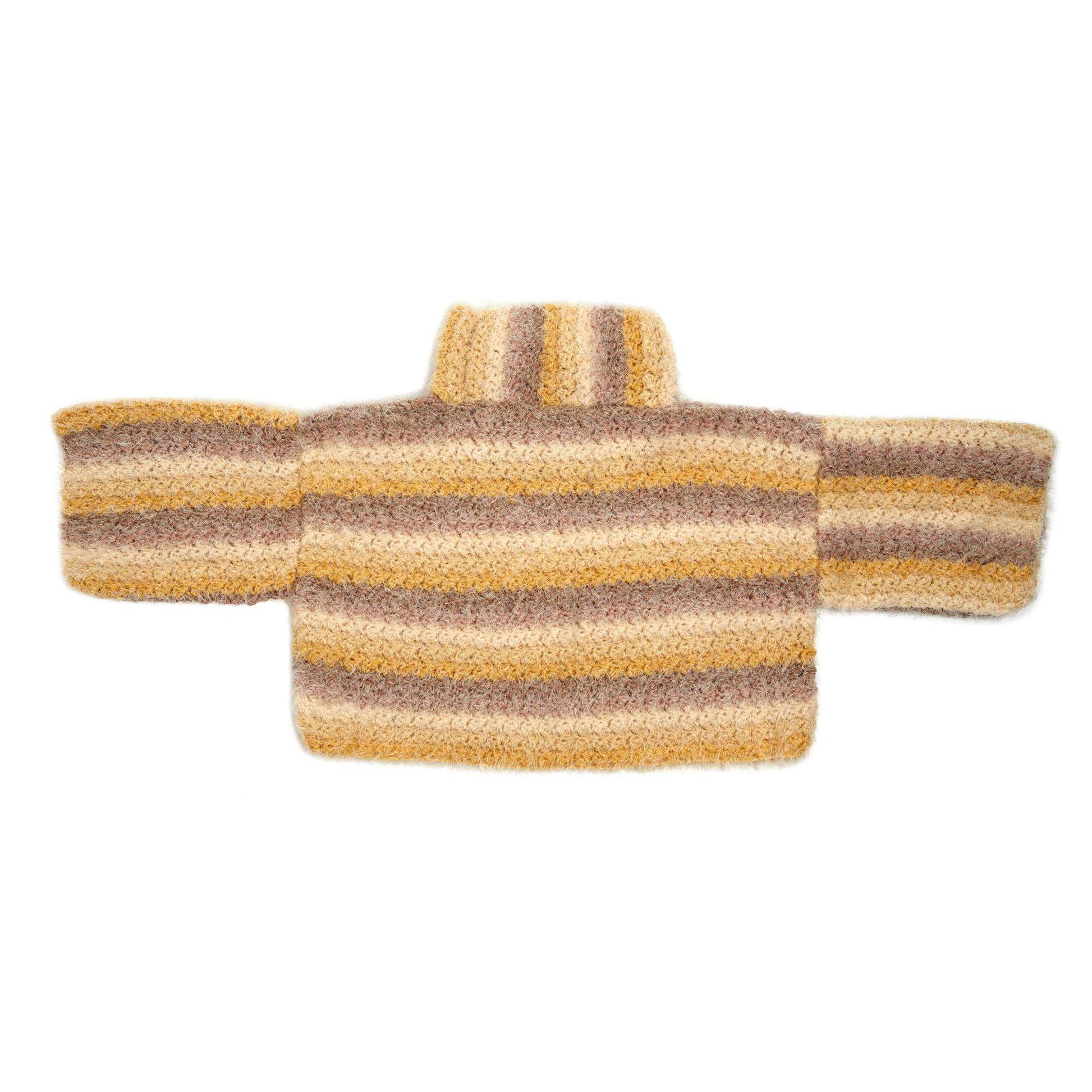 Free Caron Boxy Cowl Neck Crochet Pullover Pattern