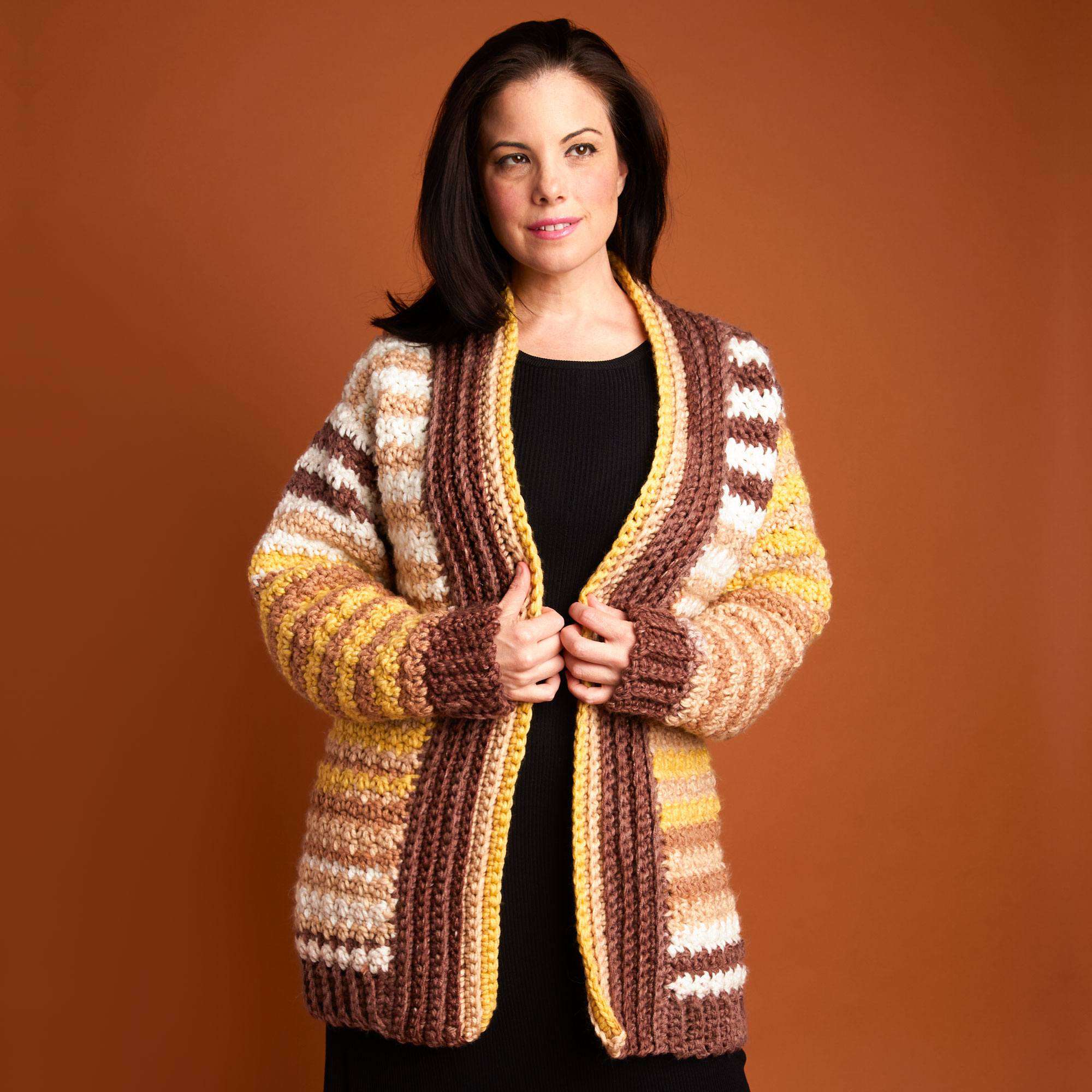 Free Easy Caron Anniversary Cakes Let's Stripe Cardigan Crochet