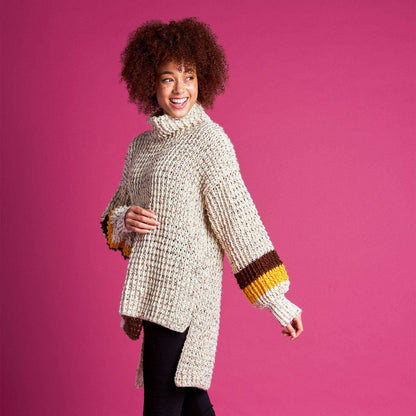 Caron Tweedy Crochet Pullover Crochet Sweater made in Caron Simply Soft Tweeds yarn