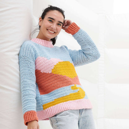 Caron Crochet Landscape Sweater XL