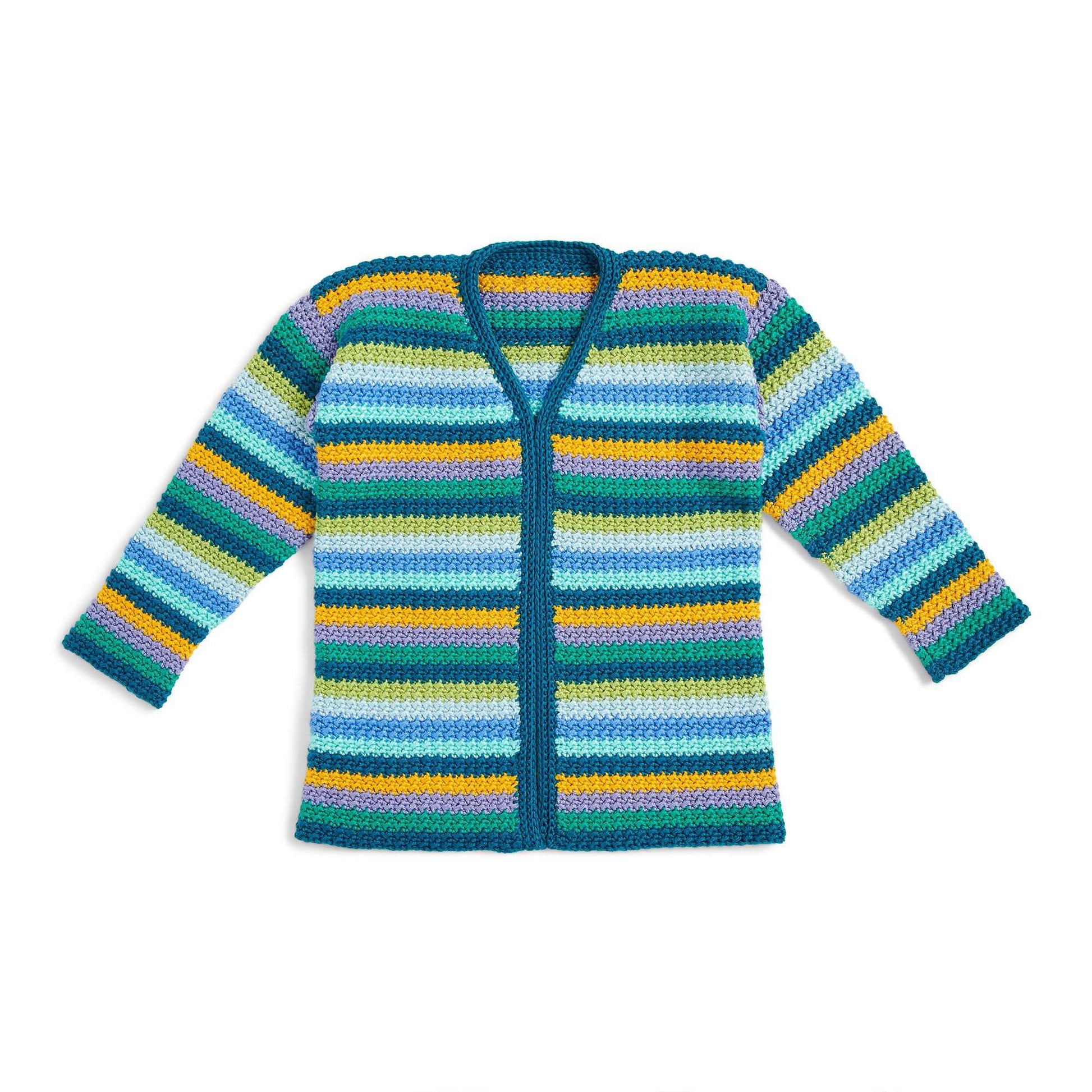Free Caron Textured Stripes Crochet Cardigan Pattern