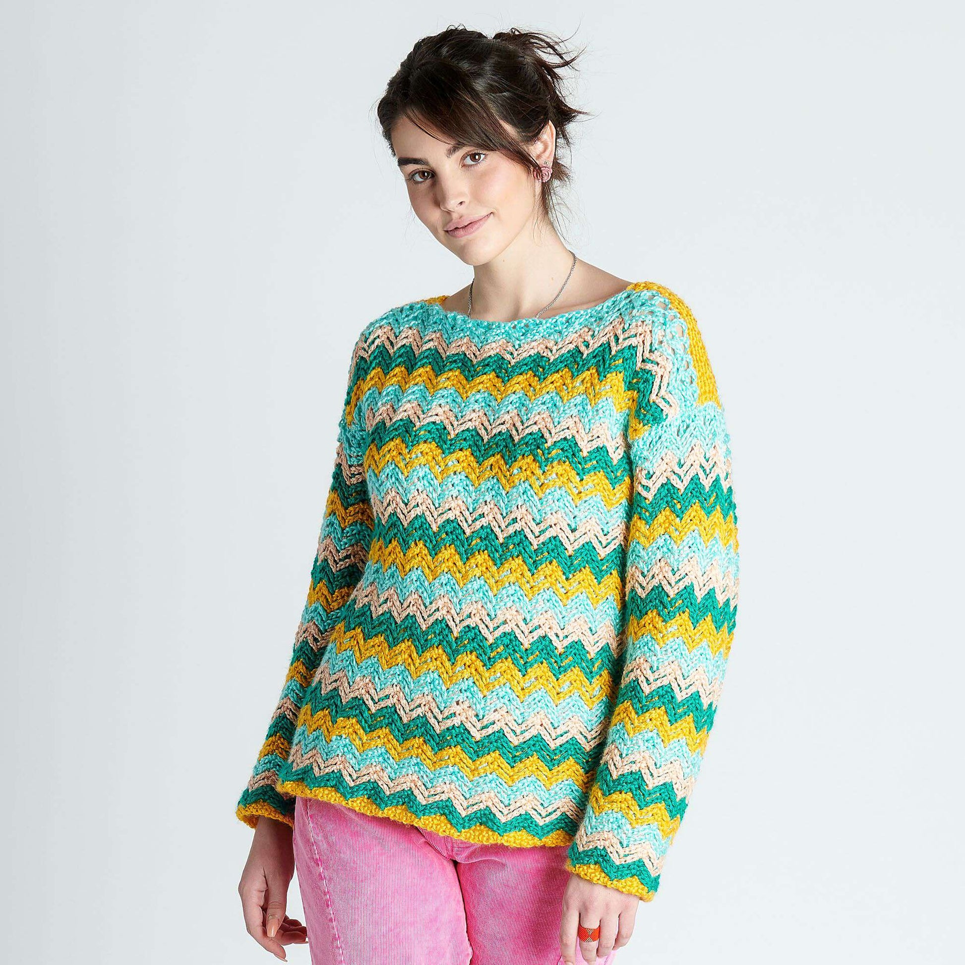 Free Caron Zig Zag Crochet Pullover Pattern