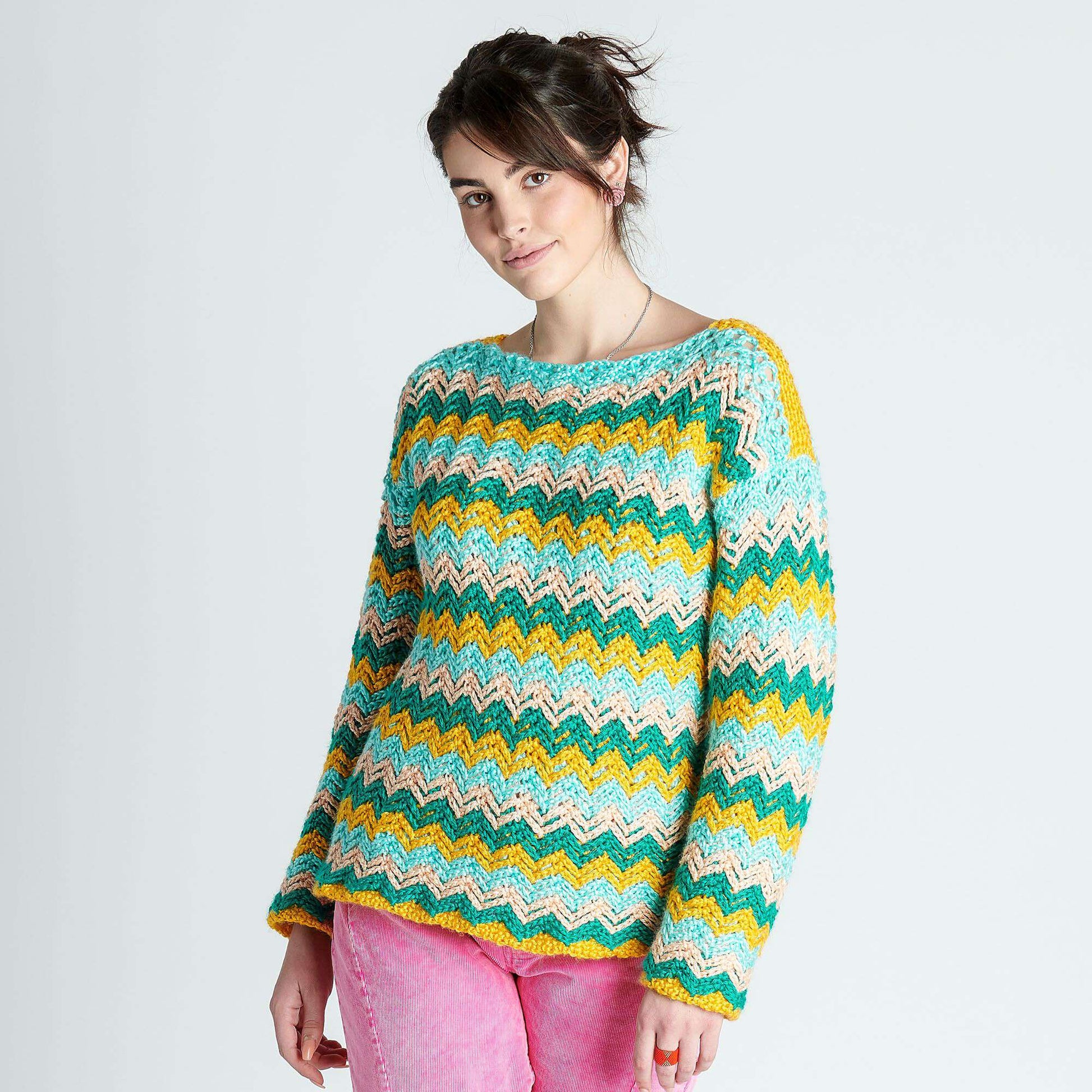 Free Caron Zig Zag Pullover Crochet Pattern Yarnspirations