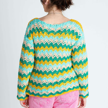 Caron Zig Zag Crochet Pullover 4/5 XL