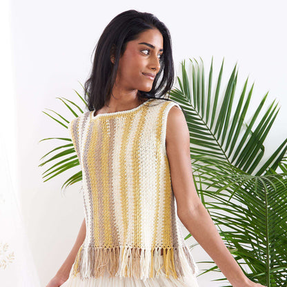 Caron Stripes and Fringe Crochet Tank XS/S