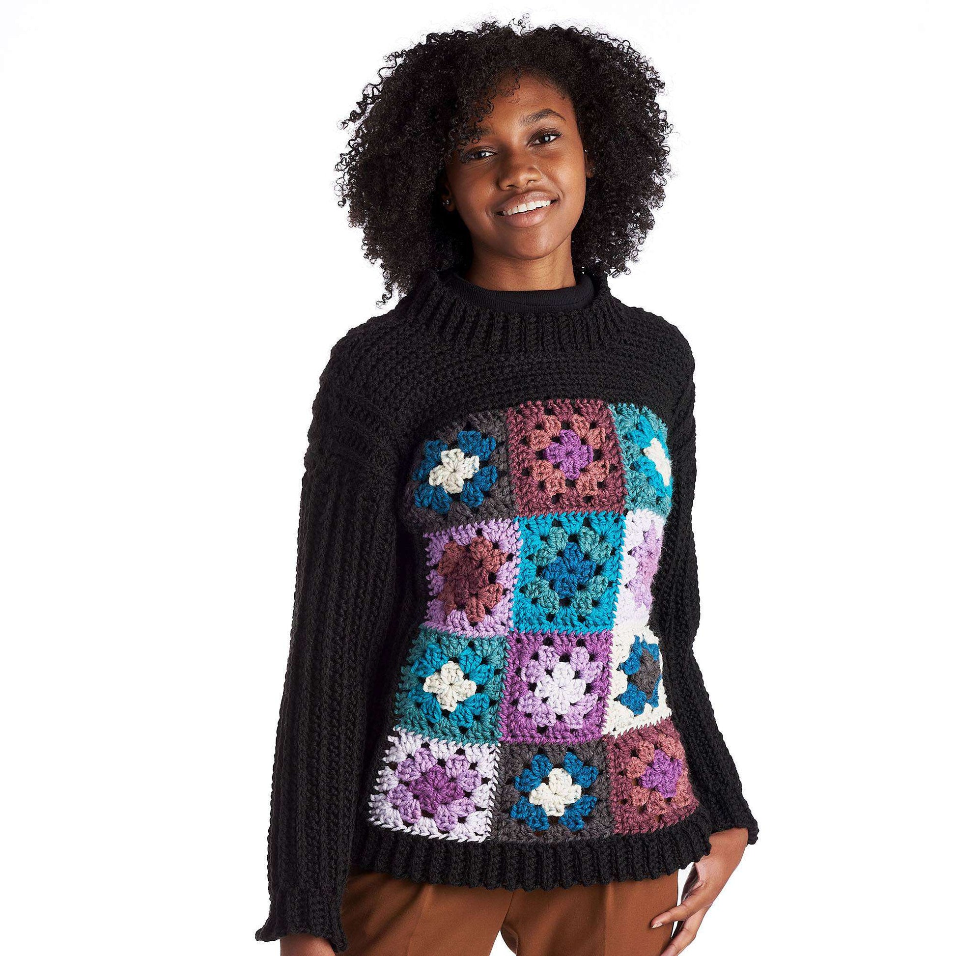 Free Caron Granny Square Crochet Tunic Pattern