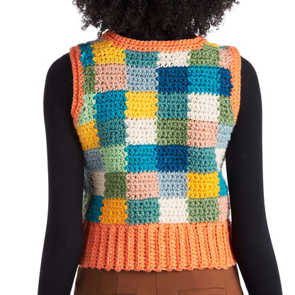 Caron Color Block Party Crochet Vest XL
