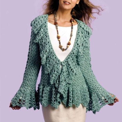 Caron Soft Sage Circle Jacket Crochet S
