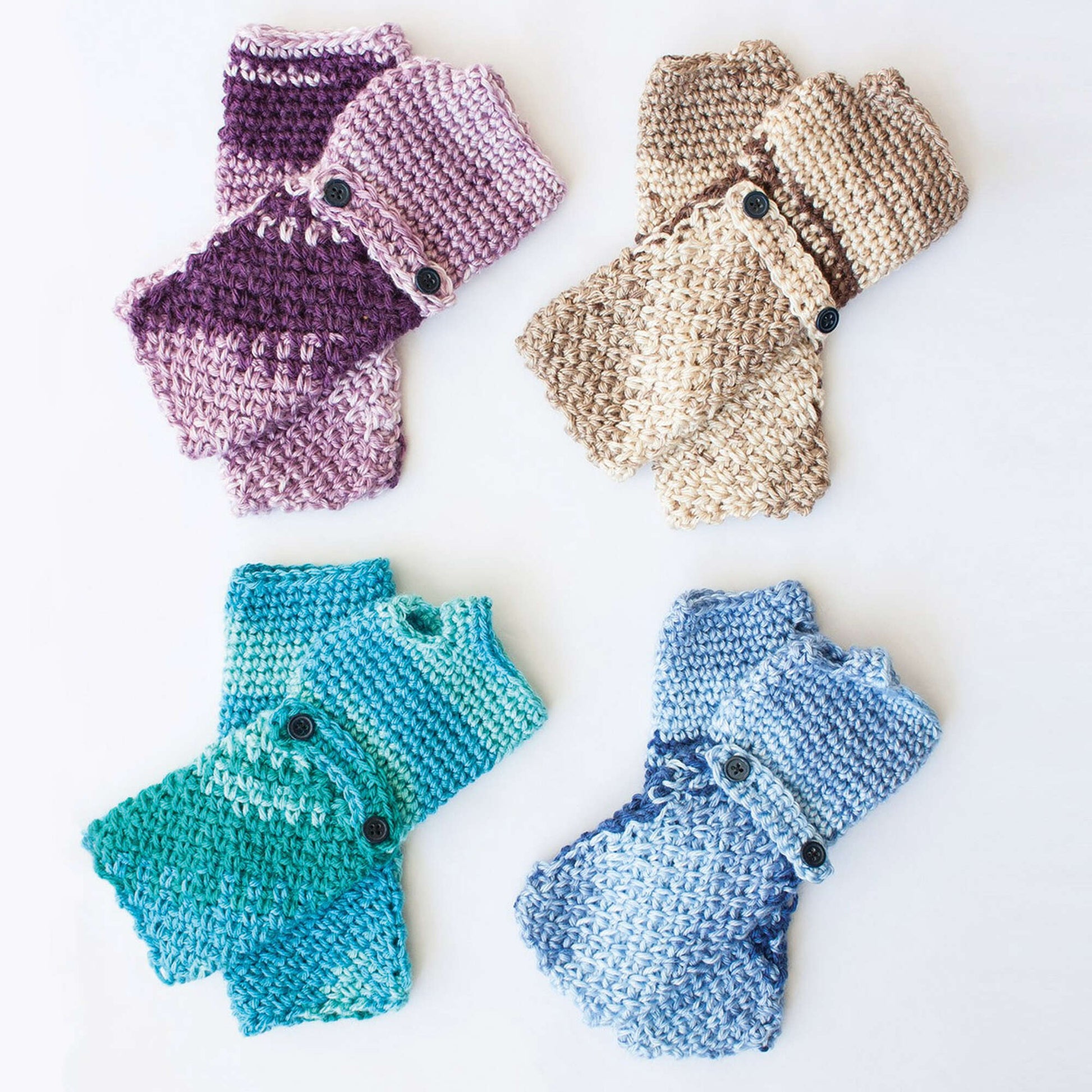 Free Caron Cozy Posy Set (Headband, Fingerless Gloves, Scarf) Crochet Pattern