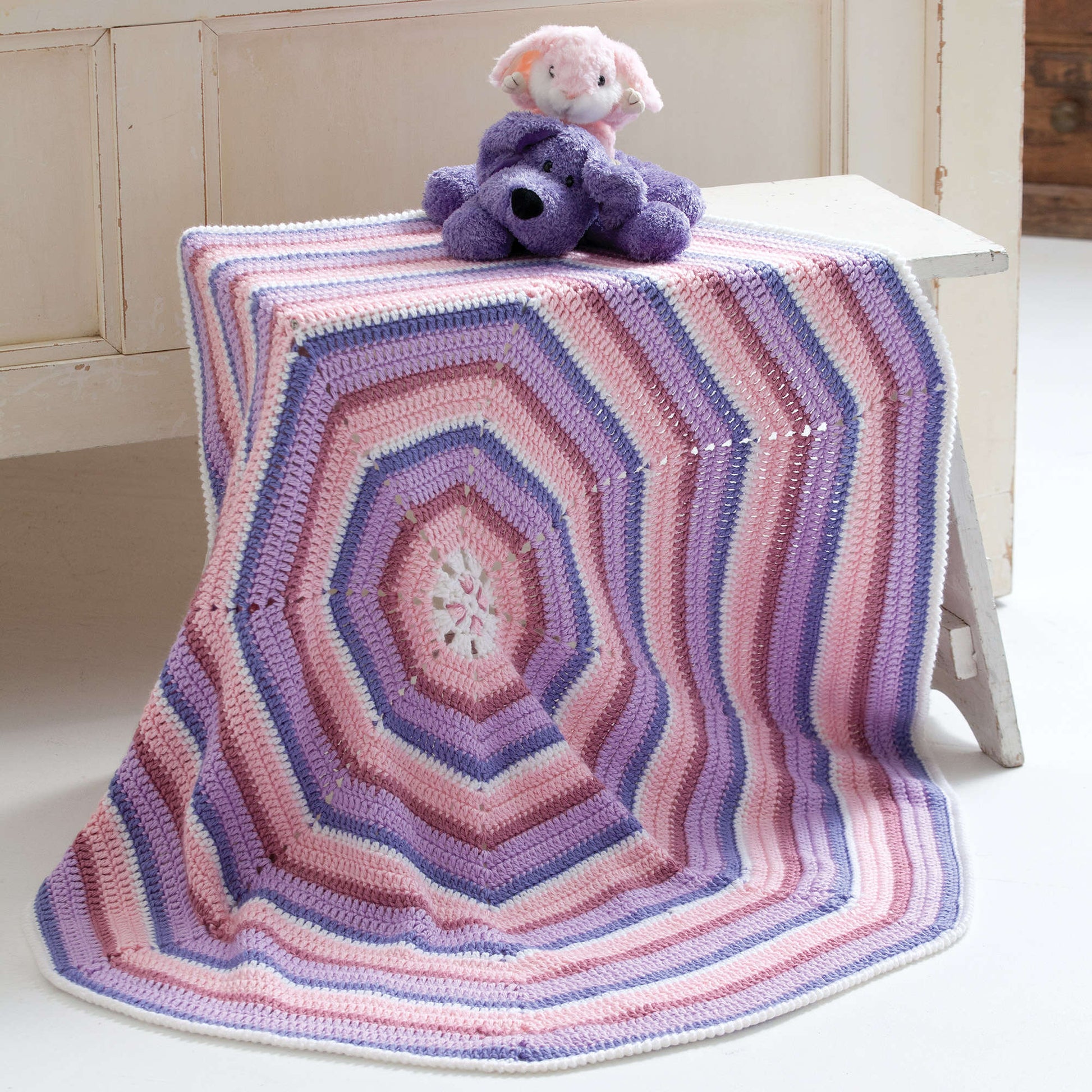 Caron Octagon Crochet Baby Blanket Single Size