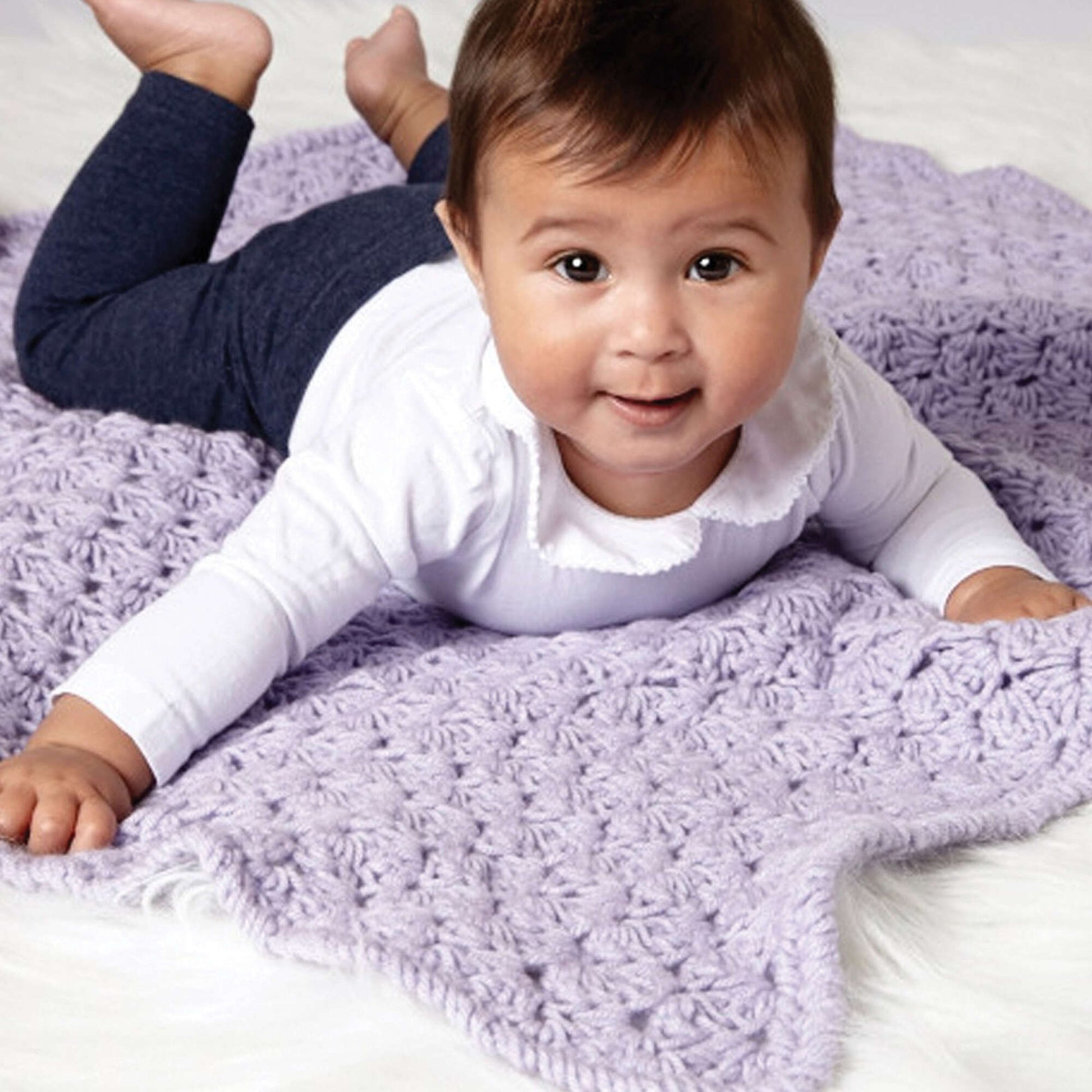 Free Caron Textured Crochet Baby Blanket Pattern