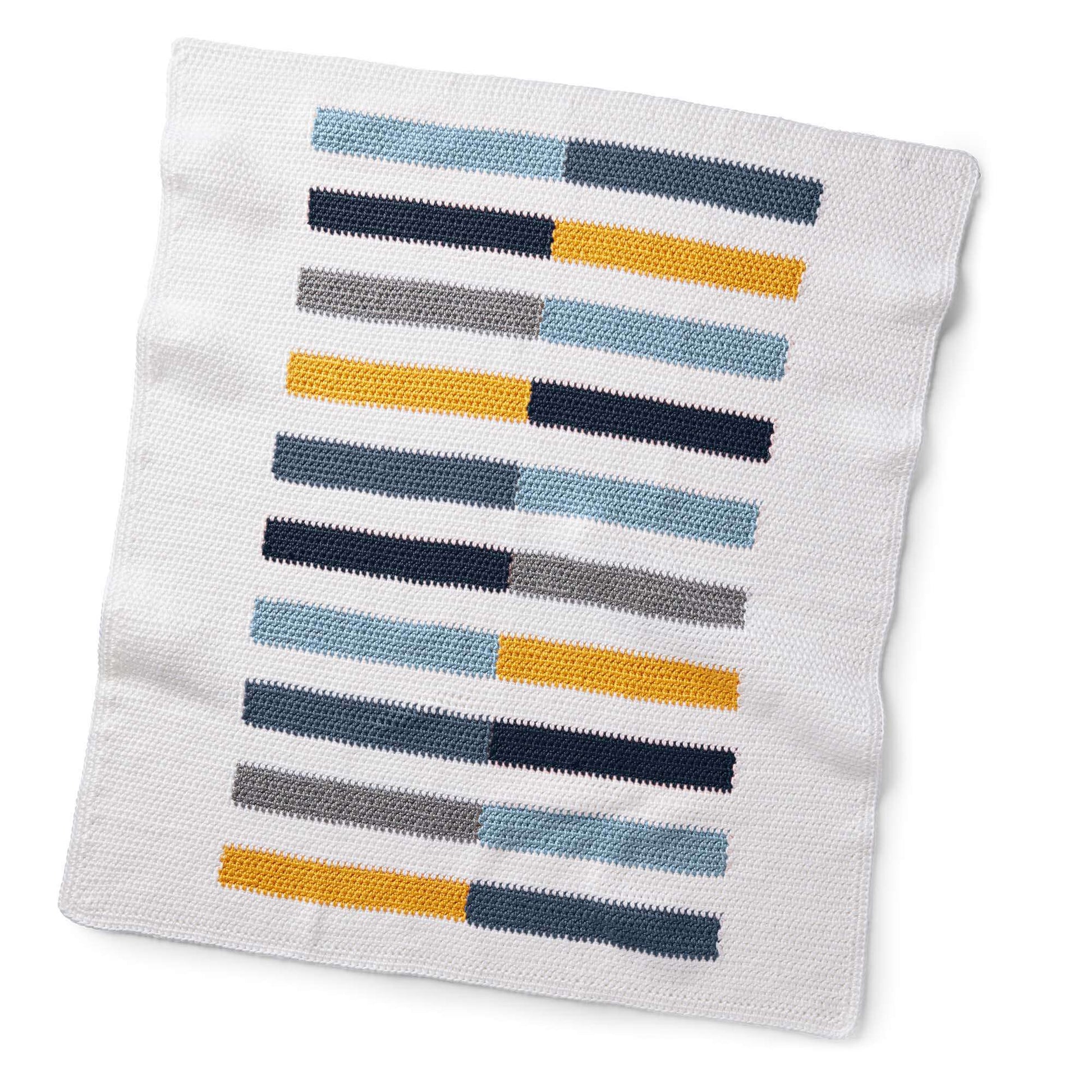 Free Caron Crochet Colorful Half-Stripe Baby Blanket Pattern