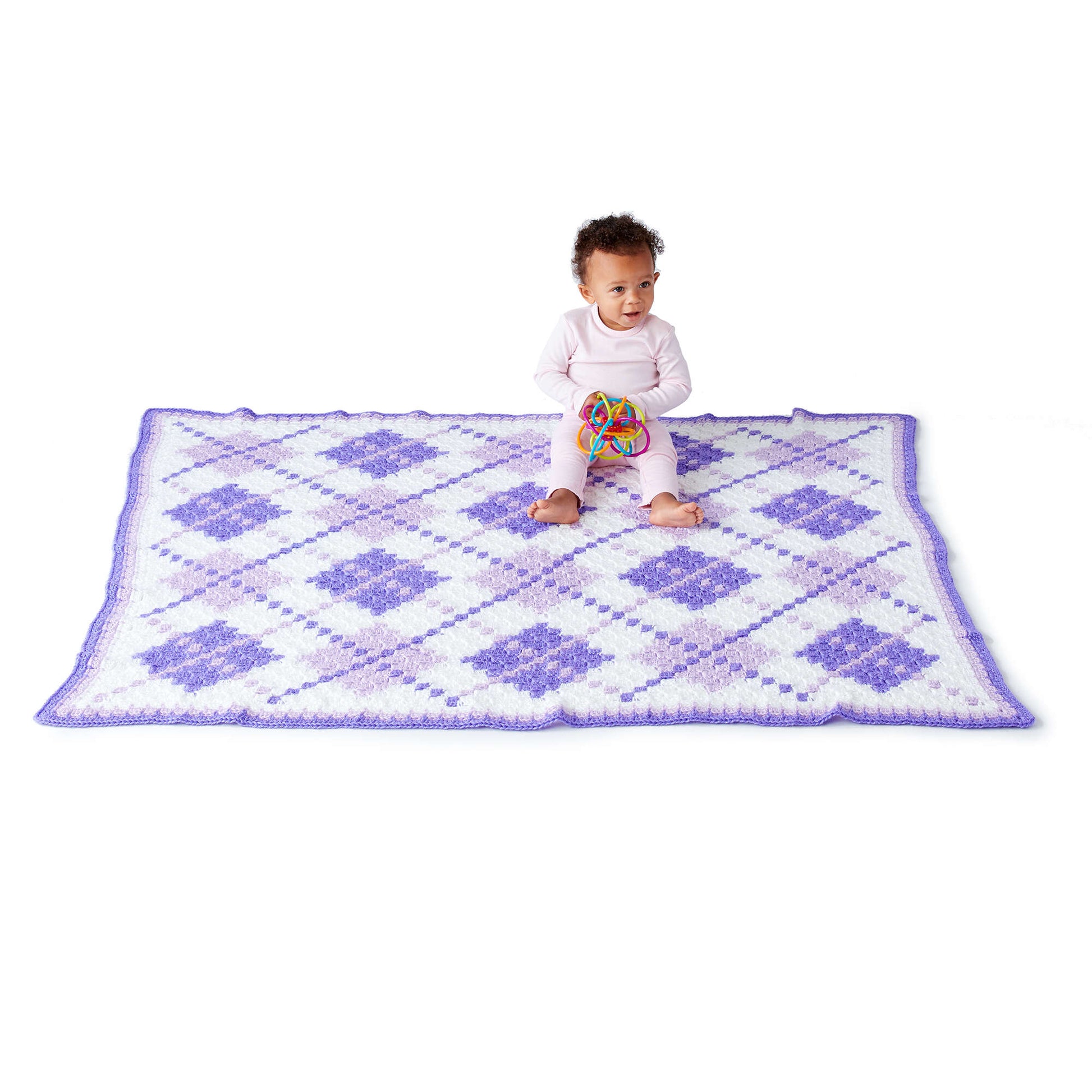 Free Caron Argyle C2C Crochet Baby Blanket Pattern