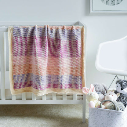 Caron Mini Moss Stitch Crochet Baby Blanket Single Size