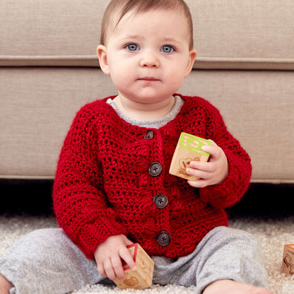 Caron Bobbly Baby Crochet Cardigan 6 mos