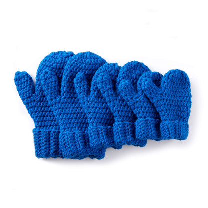 Caron Hands Full Crochet Mittens Blue
