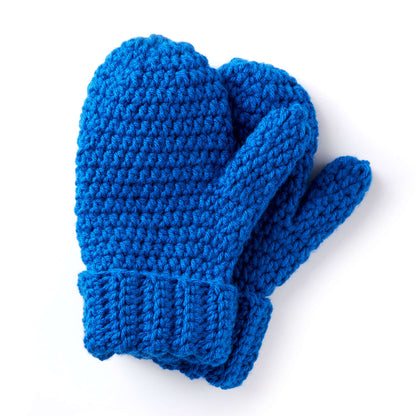 Caron Hands Full Crochet Mittens Blue
