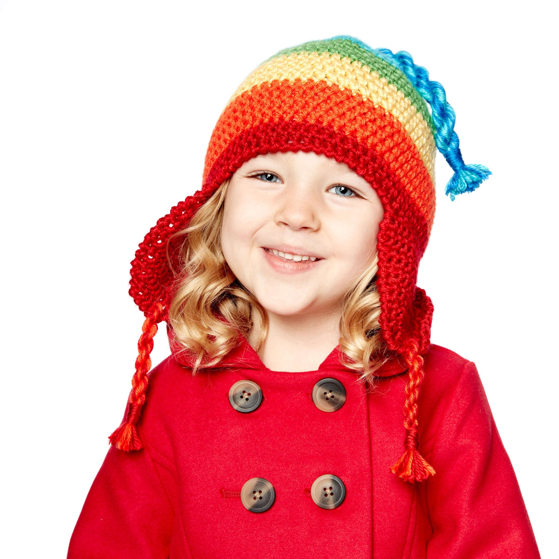 Free Caron Rainbow Crochet Hat Pattern