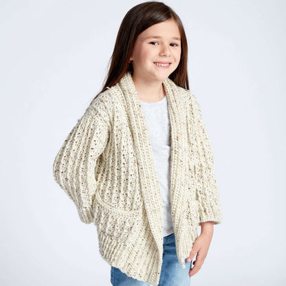 Caron Crochet Chill Time Child's Cardigan Size 8