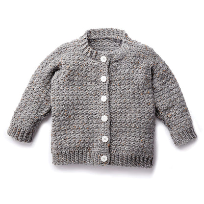 Caron Child's Crochet Crew Neck Cardigan Size 6
