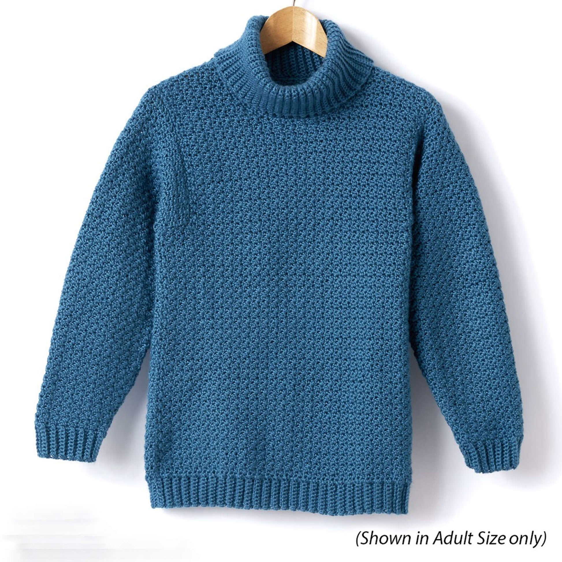 Free Caron Child's Crochet Turtle Neck Pullover Pattern